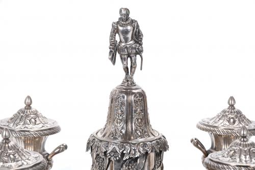 ALPHONSINE SILVER INKSTAND, 1850.