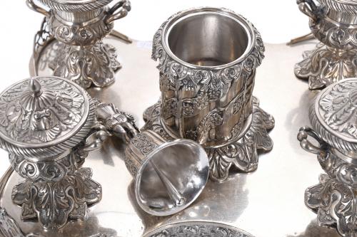 ALPHONSINE SILVER INKSTAND, 1850.