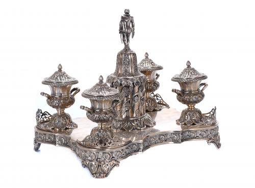 ALPHONSINE SILVER INKSTAND, 1850.