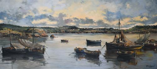 VICTORIANO BERBEGAL (1925). "FISHING BOATS".
