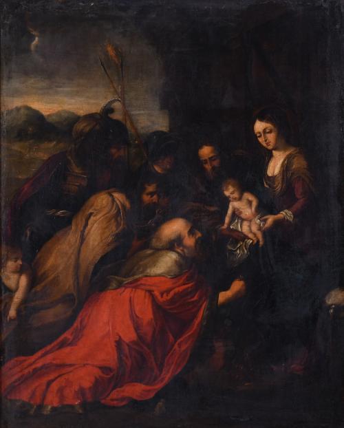 DESPUÉS DE PETER PAUL RUBENS (1577-1640). "ADORACIÓN DE LOS REYES".