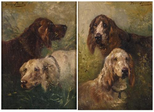 HENRY SCHOUTEN (1857/64-1927). "HUNTING DOGS".