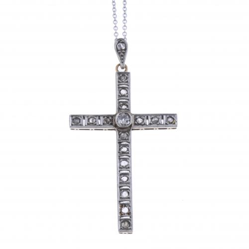 ART DECO CROSS PENDANT.