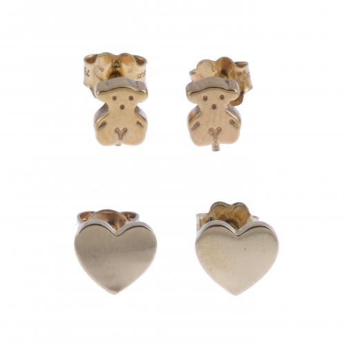 TOUS. TWO PAIRS OF EARRINGS.