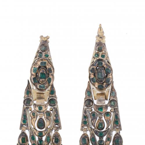 CATALAN EARRINGS, LATE 18TH CENTURY.