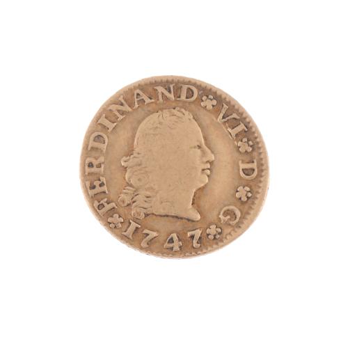 FERDINAND VI COIN, 1/2 ESCUDO, 1747.