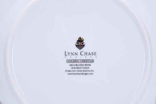 LYNN CHASE DESIGNS. "GOLDEN CHEETAH" MODEL DISHES SET, 20TH