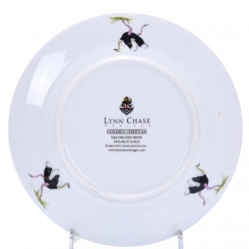 LYNN CHASE DESIGNS. "GOLDEN CHEETAH" MODEL DISHES SET, 20TH