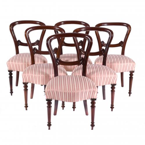 ELIZABETHAN SIX-CHAIR SET, LATE 19TH CENTURY.