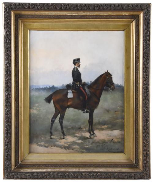 JOSEP CUSACHS I CUSACHS (1851-1908). "SOLDADO A CABALLO", 1