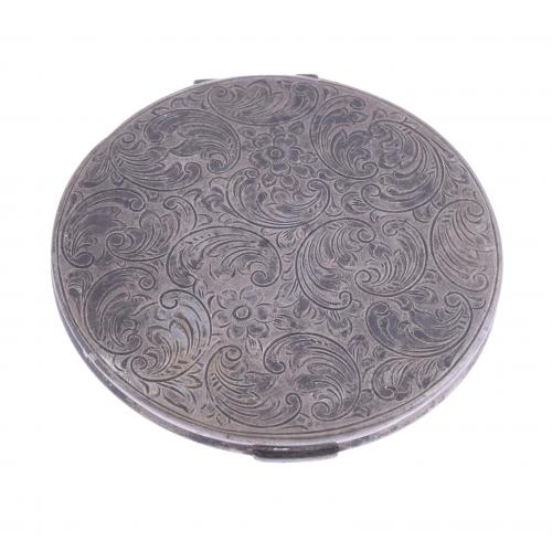 SILVER POWDER COMPACT.