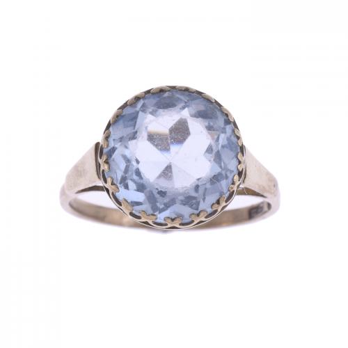 RING WITH AQUAMARINE, CIRCA 1920.