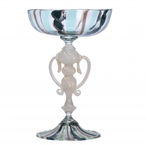 VENETIAN GOBLET IN MURANO GLASS, MID 20TH CENTURY.