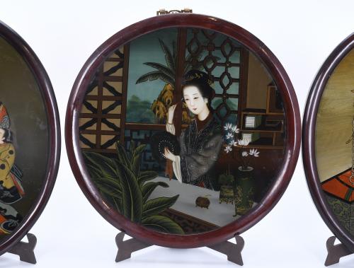 20TH CENTURY CHINESE SCHOOL. THREE GENRE SCENES.