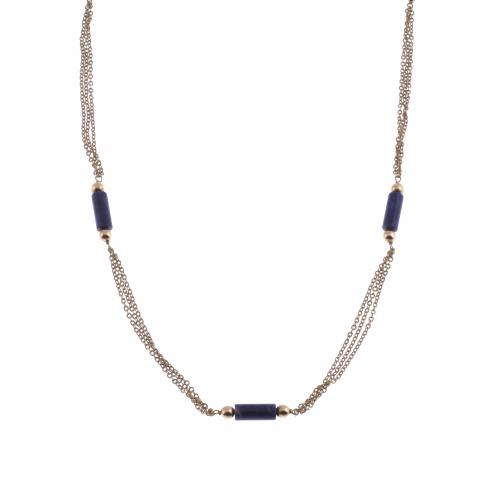 LONG NECKLACE WITH LAPIS LAZULI.