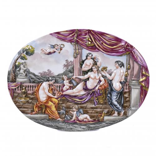 SCENE IN CAPODIMONTE PORCELAIN, 19TH CENTURY.