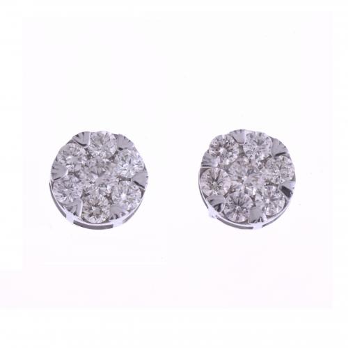 DIAMONDS ROSETTE EARRINGS.