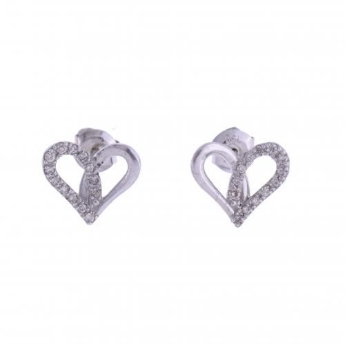 HEART EARRINGS WITH DIAMONDS.