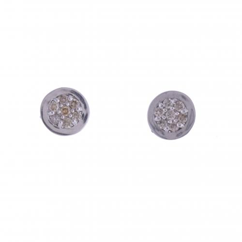 CHILDREN'S DIAMONDS ROSETTE EARRINGS.