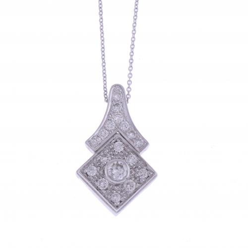 ART DECO STYLE PENDANT WITH DIAMONDS.
