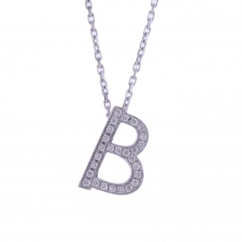 "B" PENDANT WITH DIAMONDS.