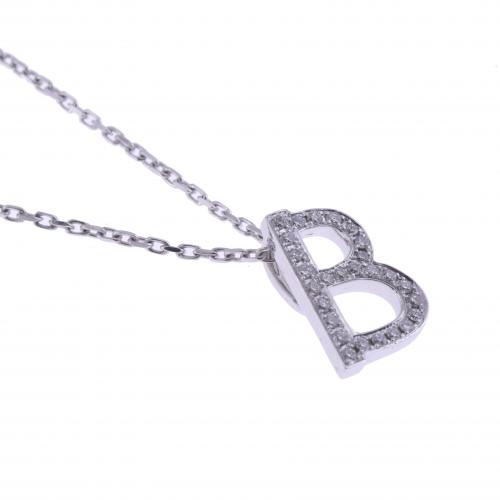 "B" PENDANT WITH DIAMONDS.