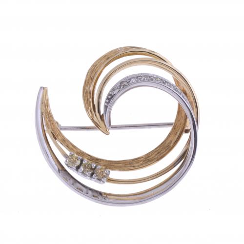 TWO-TONE BROOCH, 1960'S.