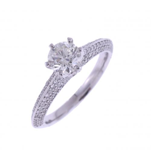 TIFFANY'S STYLE SOLITAIRE DIAMOND RING.