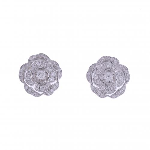 CHOPARD STYLE EARRINGS WITH DIAMONDS.