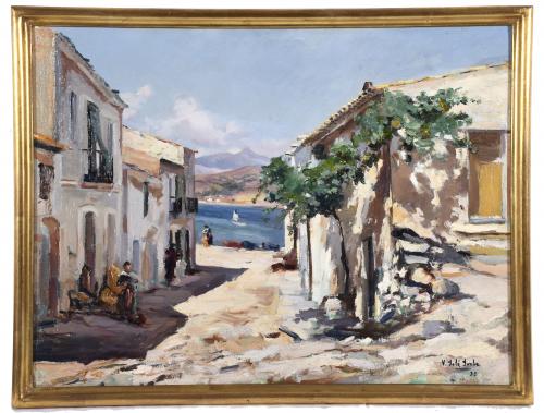 VICENÇ SOLE JORBA (1904-1949). "PORT DE LLANSA", 1935.