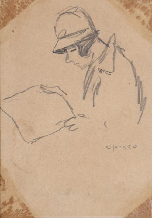 RICARD OPISSO (1880-1966). Estudio para "JOVEN LEYENDO EL D