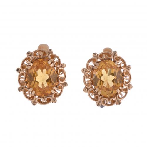 CITRINES EARRINGS.