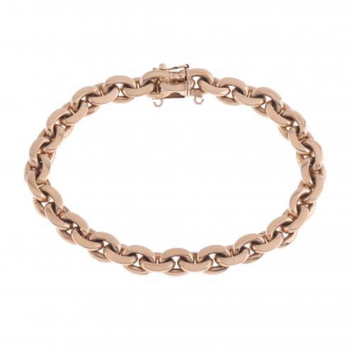 CHAIN BRACELET WITH BRAIDED LINKS.