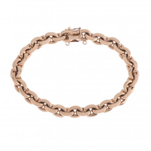 CHAIN BRACELET WITH BRAIDED LINKS.