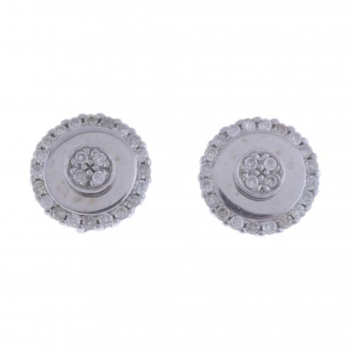 DIAMONDS ROSETTE EARRINGS.