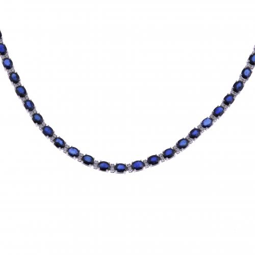 CHOKER WITH DIAMONDS AND SAPPHIRES.