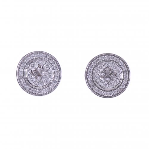 DIAMONDS ROSETTE EARRINGS.