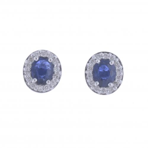 SAPPHIRE AND DIAMONDS EARRINGS.