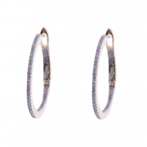 DIAMONDS HOOP EARRINGS.