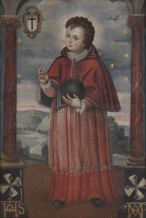 17TH CENTURY SPANISH SCHOOL. "SALVATOR MUNDI AS A CHILD".
