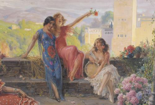 JULIO BORRELL (1877-1957). "GYPSY WOMEN FROM GRANADA".