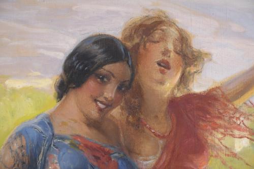 JULIO BORRELL (1877-1957). "GYPSY WOMEN FROM GRANADA".