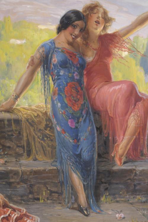 JULIO BORRELL (1877-1957). "GYPSY WOMEN FROM GRANADA".