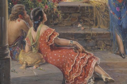JULIO BORRELL (1877-1957). "GYPSY WOMEN FROM GRANADA".