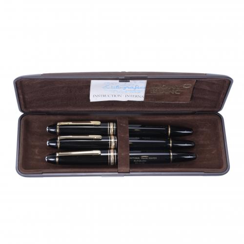 MONTBLANC. THREE COMMEMORATIVE PENS, MODEL "MEISTERSTÜCK NO. 146", 1991.