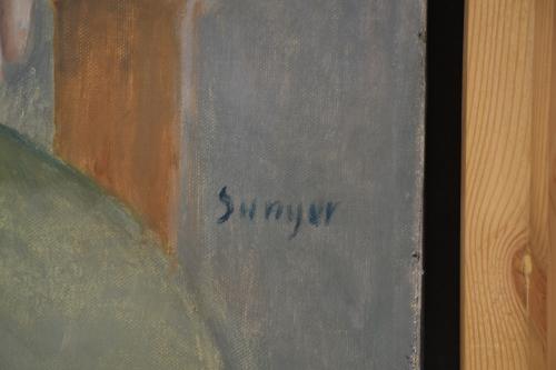 JOAQUIM SUNYER MIRÓ (1874-1956). "JOVEN Y PERRO".