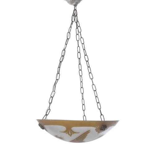 DEGUÉ. CEILING LAMP, MID 20TH CENTURY.