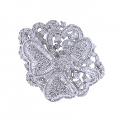 LARGE RING WITH DIAMONDS HEARTS.