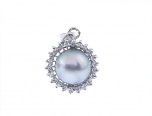 CONJUNTO DE SORTIJA, PENDIENTES Y COLGANTE CON PERLA TAHITÍ
