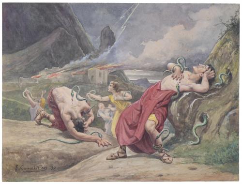 LLEÒ COMELERAN  (1830-?). Illustration of a biblical scene, 1890.
